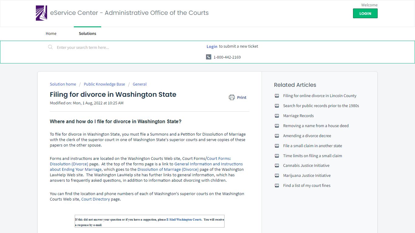 Filing for divorce in Washington State : eService Center ...